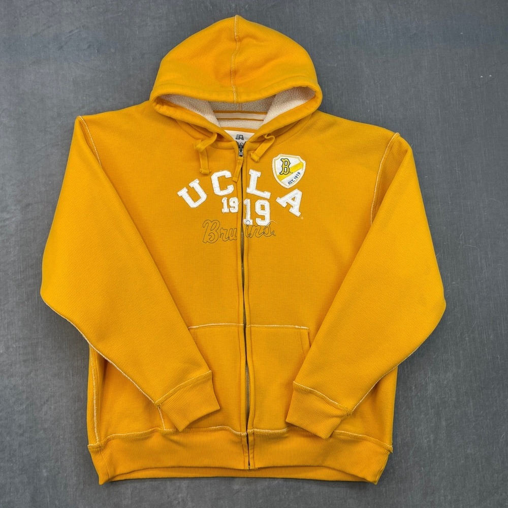 UCLA Bruins Men XXL Yellow Sherpa Lined Waffle Knit J.‎ America Hoodie